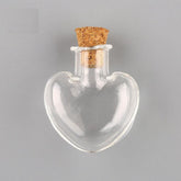 Miniature Glass Vial Bottles With Cork Stoppers Capacity Approx 1 ML 2.5x2.2x1 CM (5 Pieces) Heart For Crafts Decoration Gifts  Jar Transparent